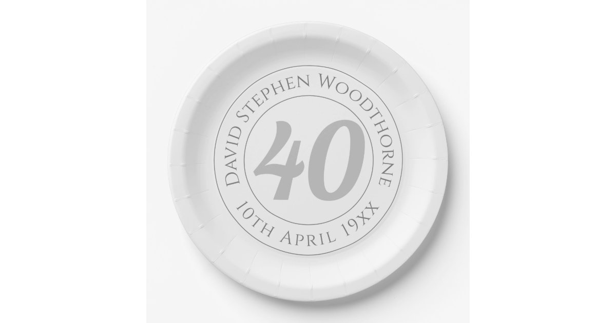 記念40歳誕生日お祝い ペーパープレート Zazzle Co Jp 記念40歳誕生日お祝い ペーパープレート Zazzle Co Jp