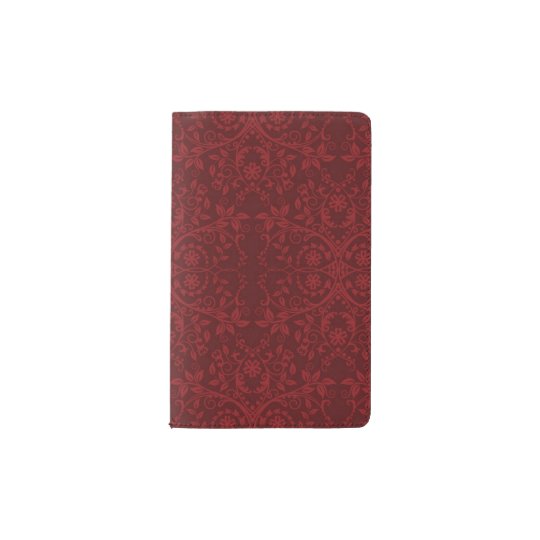 詳しく赤い花模様の壁紙 ポケットmoleskineノートブック Zazzle Co Jp