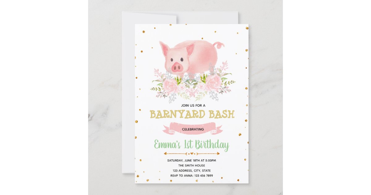 豚のようなパーティーの農場の誕生日の招待 招待状 Zazzle Co Jp