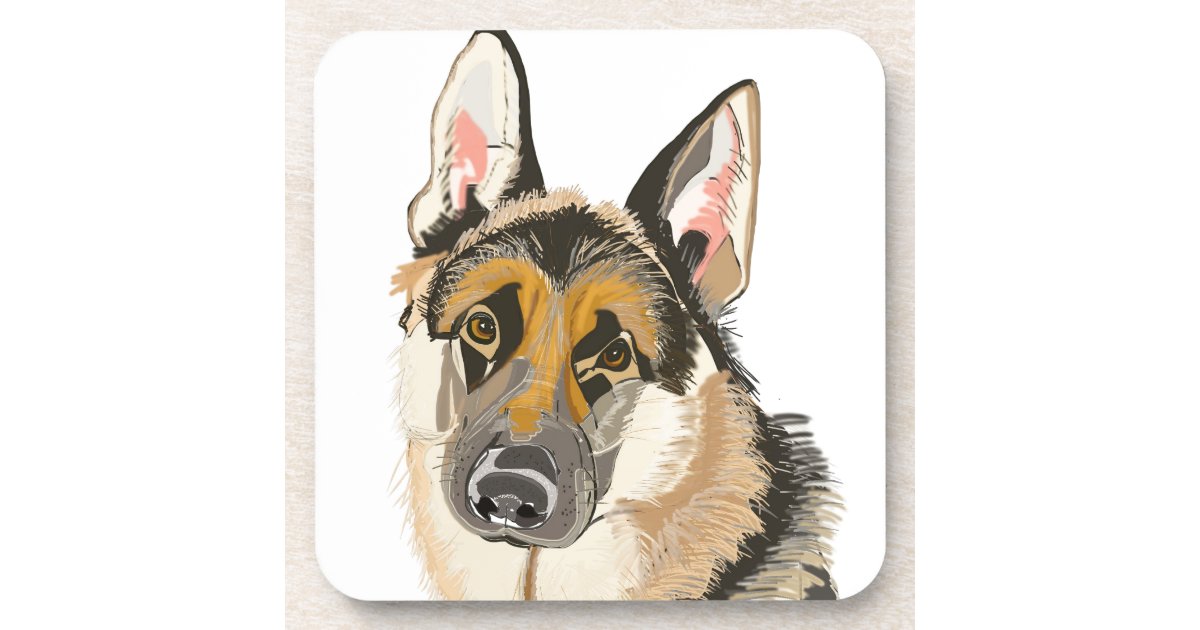 豪華なジャーマン シェパード Alsation犬のスケッチ コースター Zazzle Co Jp