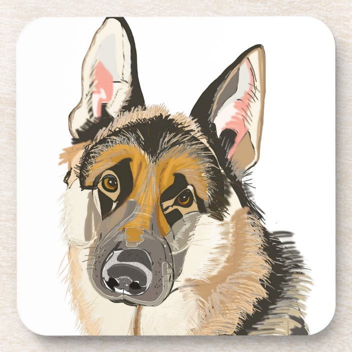 豪華なジャーマン シェパード Alsation犬のスケッチ コースター Zazzle Co Jp