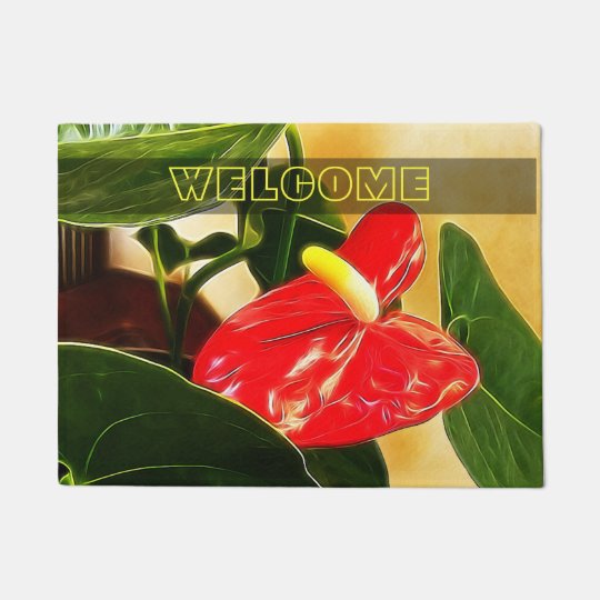 赤いアンスリウム属の熱帯花のクローズアップのアートワーク ドアマット Zazzle Co Jp 赤いアンスリウム属の熱帯花のクローズアップのアートワーク ドアマット Zazzle Co Jp