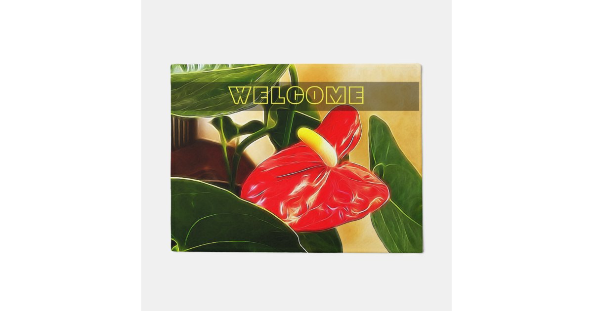 赤いアンスリウム属の熱帯花のクローズアップのアートワーク ドアマット Zazzle Co Jp 赤いアンスリウム属の熱帯花のクローズアップのアートワーク ドアマット Zazzle Co Jp