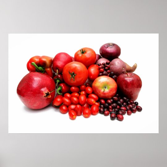 赤い果物と野菜 ポスター Zazzle Co Jp