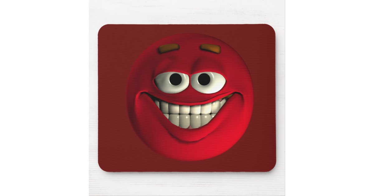 赤い顔文字の大きな笑顔 マウスパッド Zazzle Co Jp