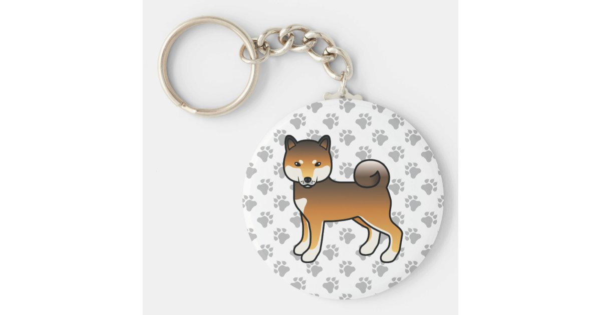 赤ごま柴犬の犬と足 キーホルダー Zazzle Co Jp