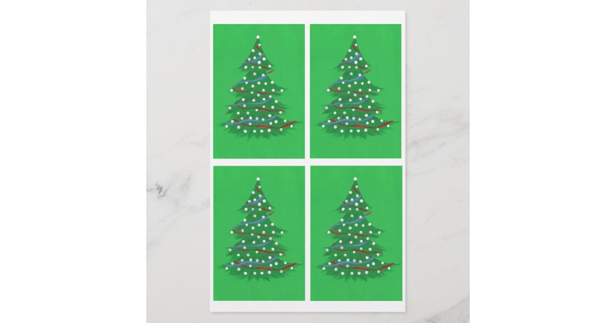 赤白青のクリスマスツリーのスクラップブックの紙 Zazzle Co Jp