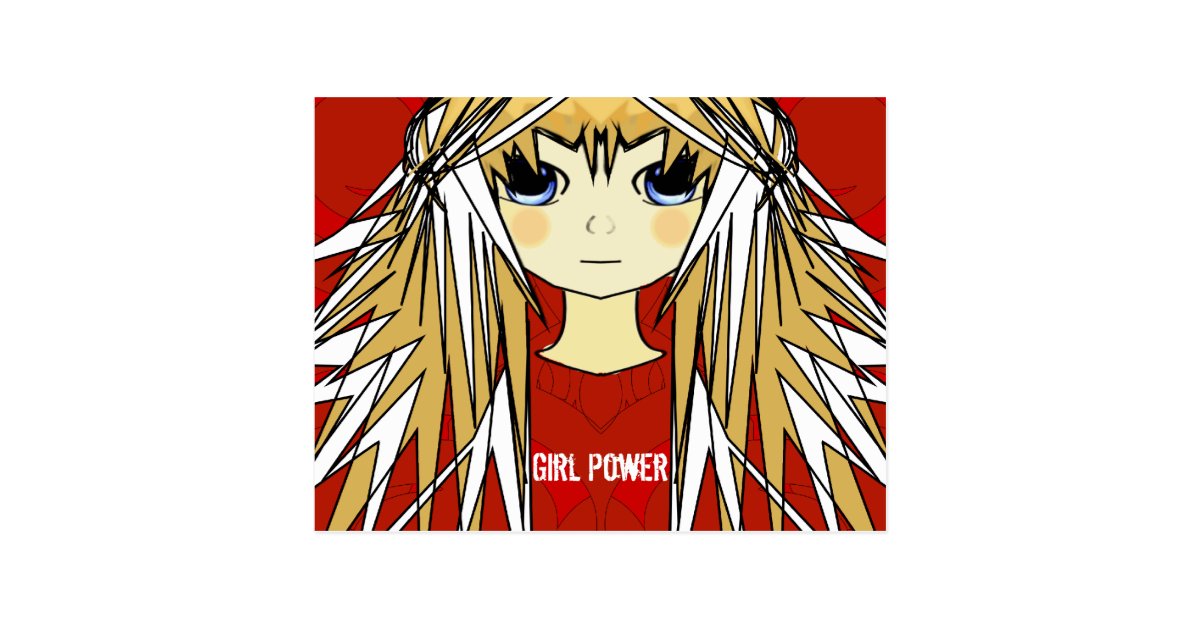 超かわいい日本製アニメのブロンドの長い毛の女の子力 ポストカード Zazzle Co Jp 超かわいい日本製アニメのブロンドの長い毛の女の子力 ポストカード Zazzle Co Jp