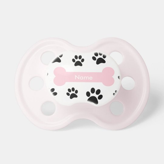 足のプリントが付いているカスタマイズ可能なピンクの犬用の骨 おしゃぶり Zazzle Co Jp 足のプリントが付いているカスタマイズ可能なピンクの犬用の骨 おしゃぶり Zazzle Co Jp