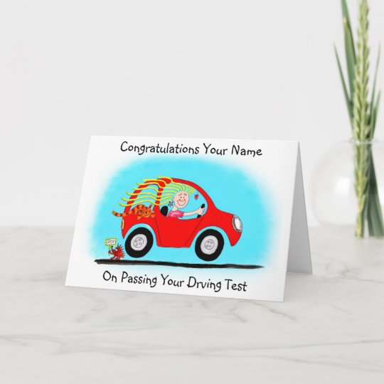 運転免許試験の合格のお祝い カード Zazzle Co Jp