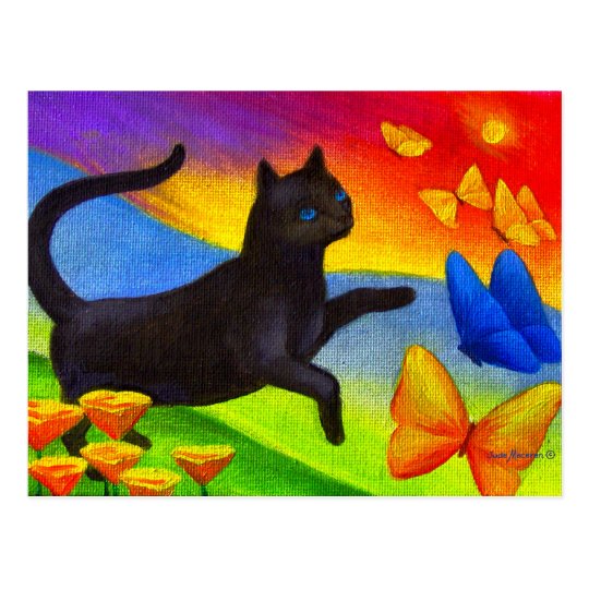 郵便はがきのネコ科の蝶の黒猫の絵画 ポストカード Zazzle Co Jp 郵便はがきのネコ科の蝶の黒猫の絵画 ポストカード Zazzle Co Jp