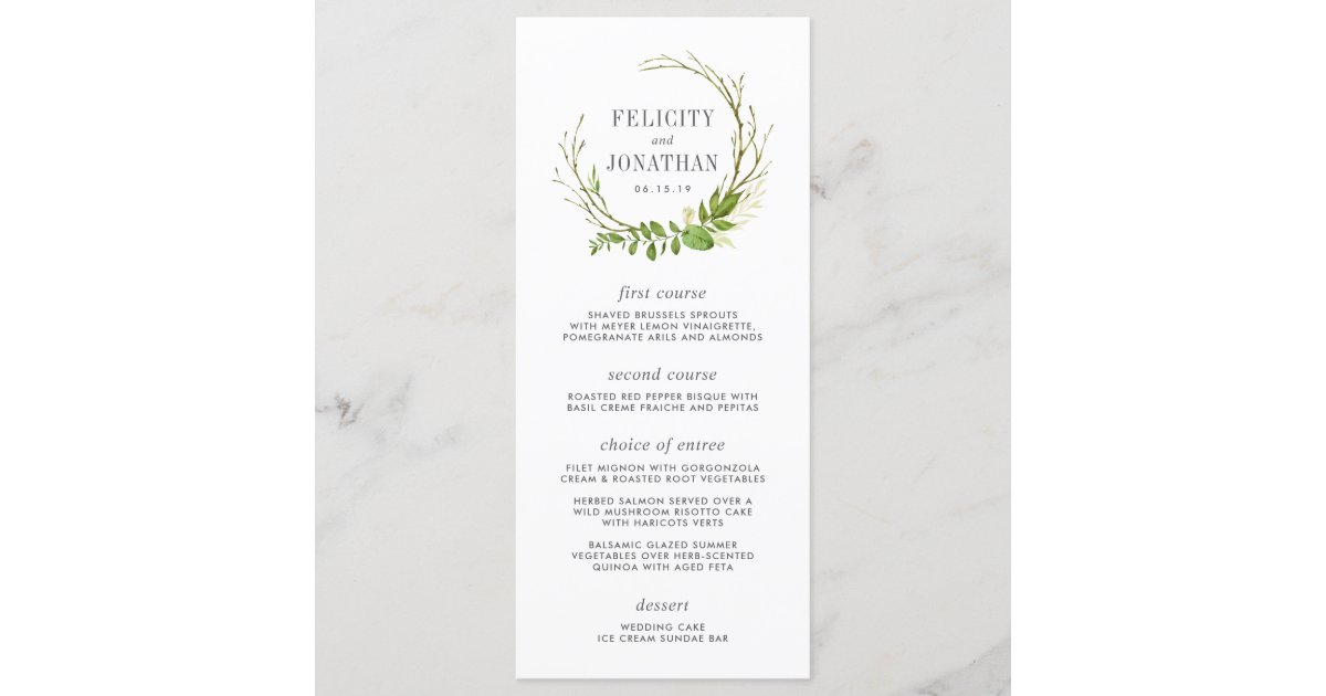 野生草原の結婚式メニューカード メニュー Zazzle Co Jp