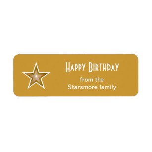 Happy Birthday返信用宛名ラベル Zazzle Co Jp