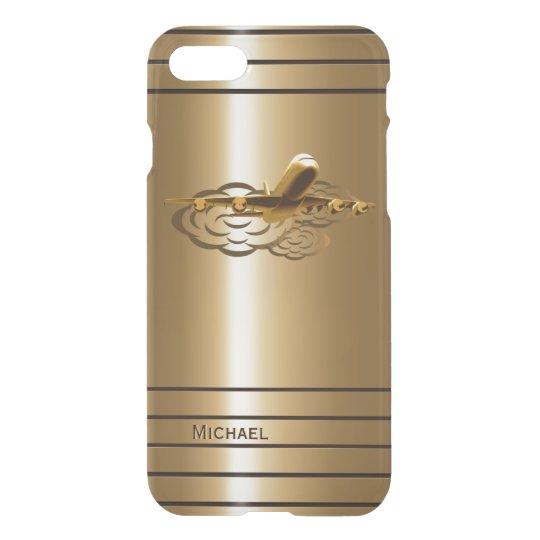 金ジェット機の定期旅客機の航空機 Uncommon Iphoneケース Zazzle Co Jp