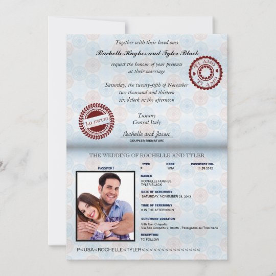鍵が開くinvitation Customを結婚するイタリアのパスポート 招待状 Zazzle Co Jp