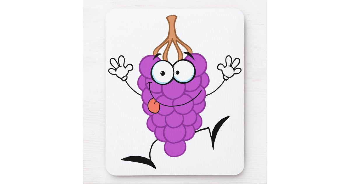 間抜けかわいい紫おもしろいブドウ漫画のキャラクター マウスパッド Zazzle Co Jp