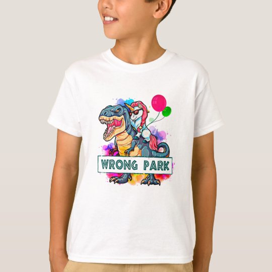 間違った公園tのレックス おもしろいな恐竜のかわいいユニコーン Tシャツ Zazzle Co Jp