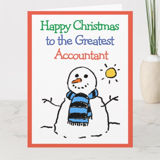 雪だるまデザインが会計士にクリスマス カード Zazzle Co Jp