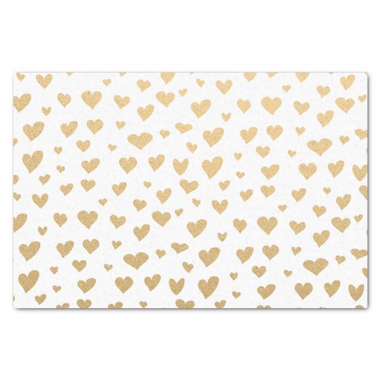 雪の白の背景の小さい金ゴールドのハート 薄葉紙 Zazzle Co Jp