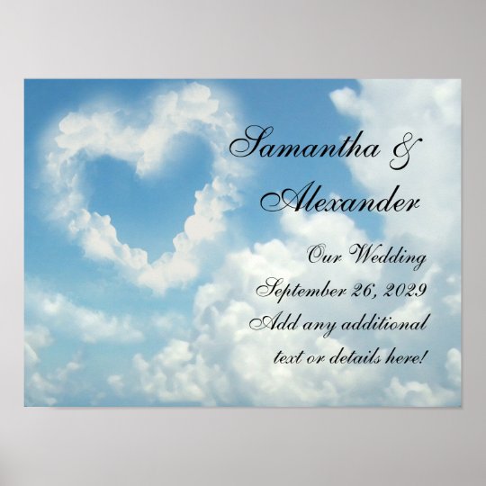 雲のハート 青空のロマンチックな愛 ポスター Zazzle Co Jp
