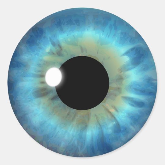青い目のアイリスカッコいいの眼球のカスタムな円形のステッカー ラウンドシール Zazzle Co Jp