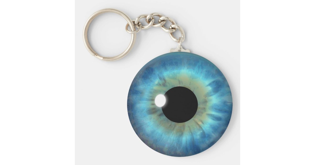 青い目のアイリス眼球のカッコいいのカスタムな円形のキーホルダー キーホルダー Zazzle Co Jp