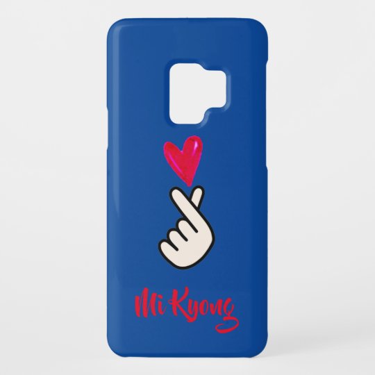 青い赤の韓国語k ポップ アートのhandハート Case Mate Samsung Galaxyケース Zazzle Co Jp