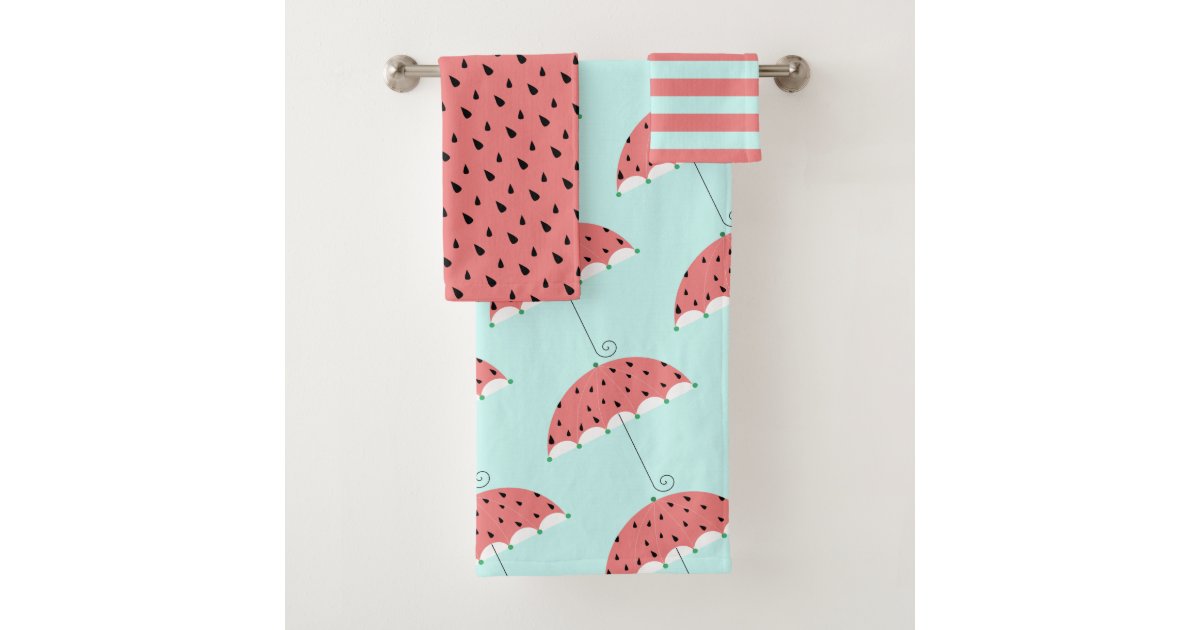 青のかわいいスイカの傘パターン バスタオルセット Zazzle Co Jp 青のかわいいスイカの傘パターン バスタオルセット Zazzle Co Jp
