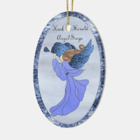 青のステンドグラスの天使 セラミックオーナメント | Zazzle.co.jp