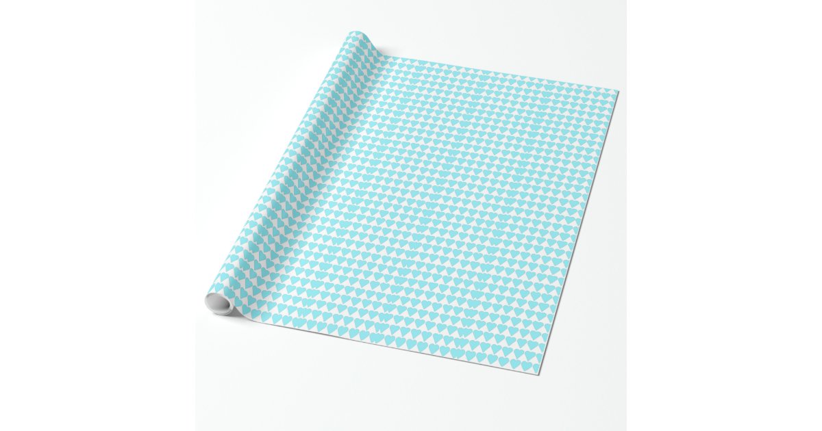 青 ハートの包装紙 ラッピングペーパー Zazzle Co Jp