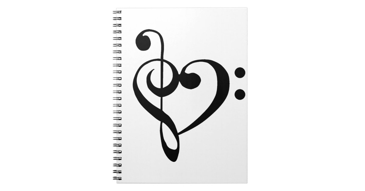 音楽ハートtreble Bassクレフ 音符記号ハート 黒 ノートブック Zazzle Co Jp 音楽ハートtreble Bassクレフ 音符記号ハート 黒 ノートブック Zazzle Co Jp