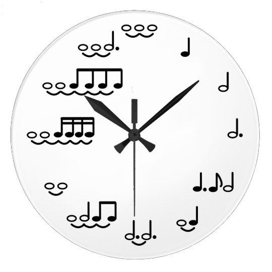 音符のミュージシャンのためのお洒落な柱時計 ラージ壁時計 Zazzle Co Jp