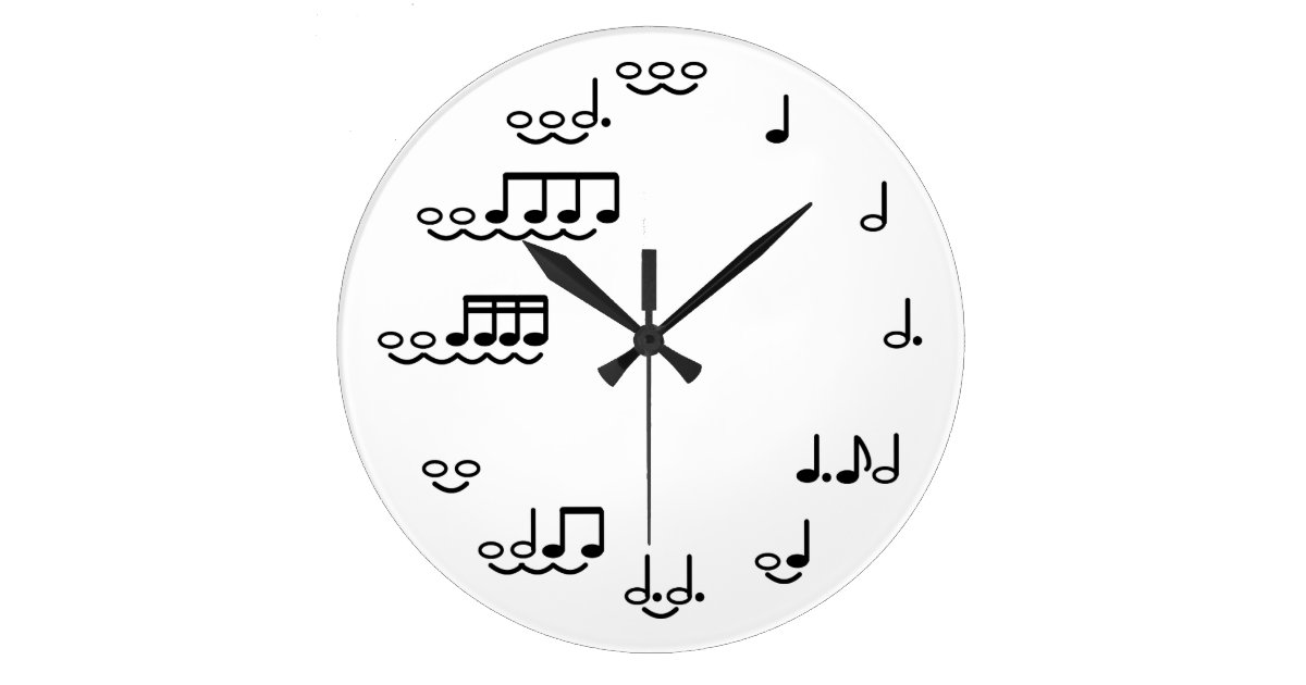 音符のミュージシャンのためのお洒落な柱時計 ラージ壁時計 Zazzle Co Jp