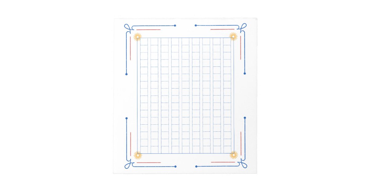 飾り原稿用紙＜青＞144字[bl01] ノートパッド | Zazzle.co.jp