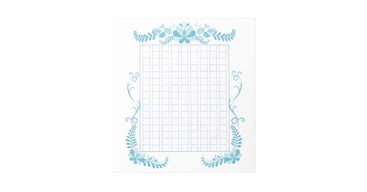 飾り原稿用紙＜青＞144字[bl02] ノートパッド | Zazzle.co.jp