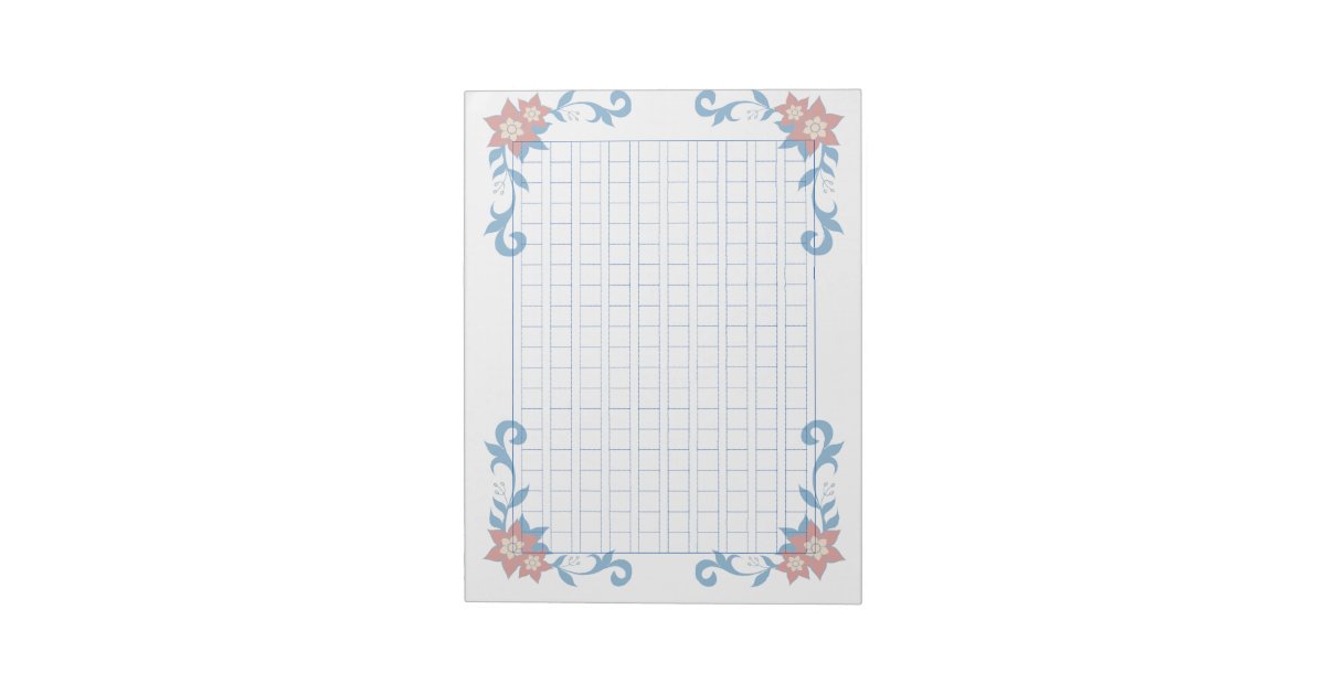 飾り原稿用紙＜青＞200字[bl06] ノートパッド | Zazzle.co.jp