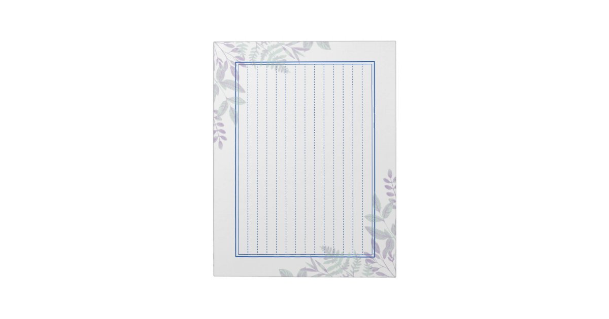 飾り罫線用紙＜青＞13行[bl18] ノートパッド | Zazzle.co.jp