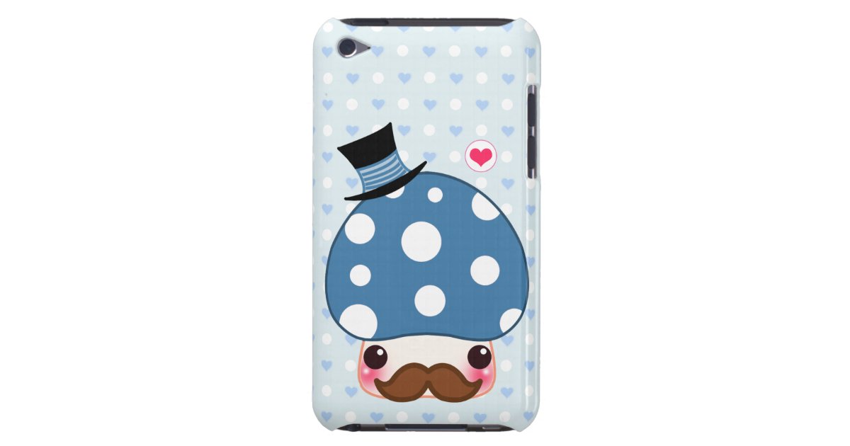 髭を搭載するかわいいの青いきのこ Case Mate Ipod Touch ケース Zazzle Co Jp