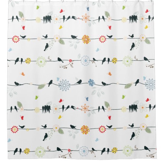 鳥お洒落と花のシャワーカーテン シャワーカーテン Zazzle Co Jp 鳥お洒落と花のシャワーカーテン シャワーカーテン Zazzle Co Jp