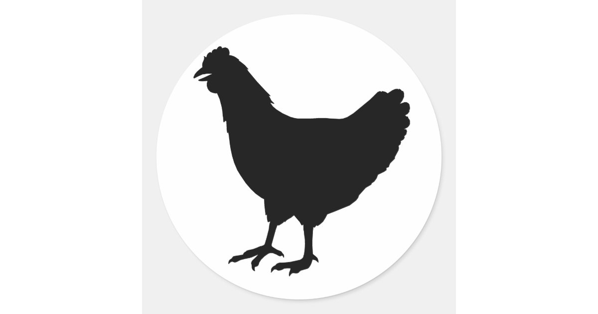 鶏のシルエット ラウンドシール Zazzle Co Jp