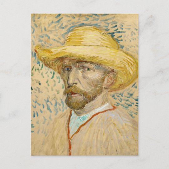 麦わら帽子のゴッホのファインアートを用いる自画像 ポストカード Zazzle Co Jp