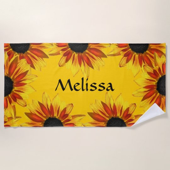 黄色いヒマワリの庭の花のビーチタオル ビーチタオル Zazzle Co Jp 黄色いヒマワリの庭の花のビーチタオル ビーチタオル Zazzle Co Jp