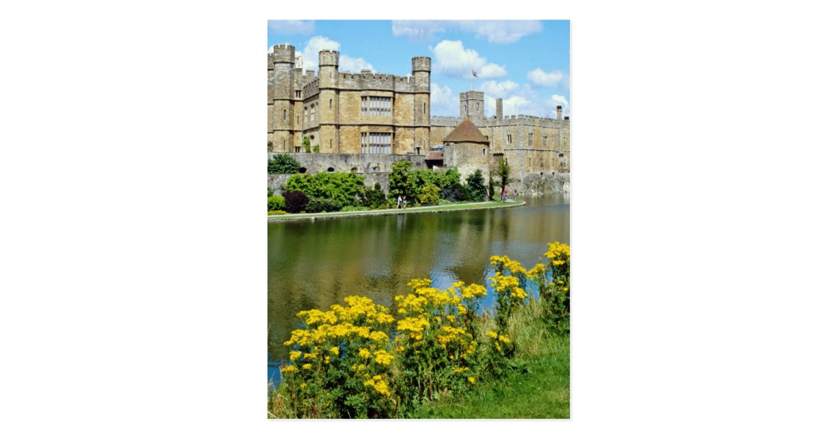 黄色いリーズ城のケント イギリスの花 ポストカード Zazzle Co Jp