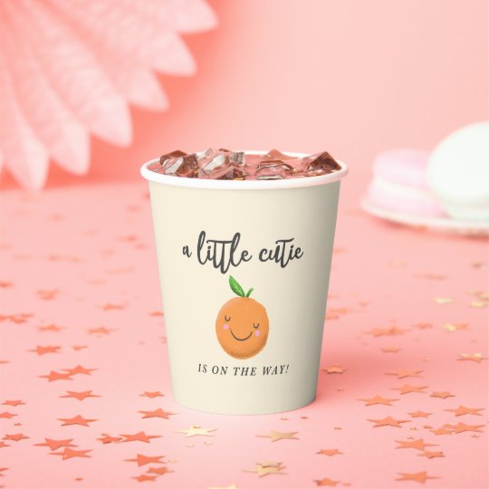 黄色い小さなかわいこちゃん男女兼用のベビーシャワー 紙コップ Zazzle Co Jp