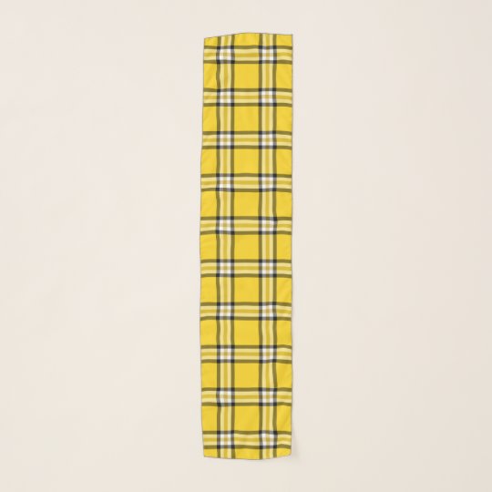 黄色い格子縞のタータンチェック スカーフ Zazzle Co Jp