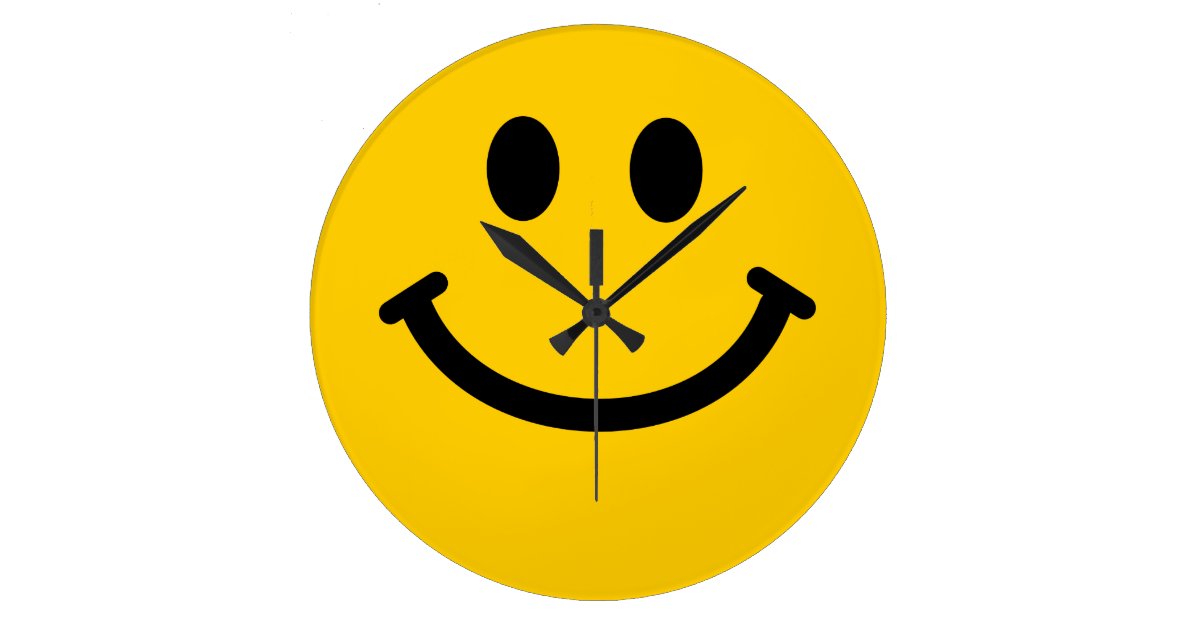 黄色い顔 ラージ壁時計 Zazzle Co Jp 黄色い顔 ラージ壁時計 Zazzle Co Jp