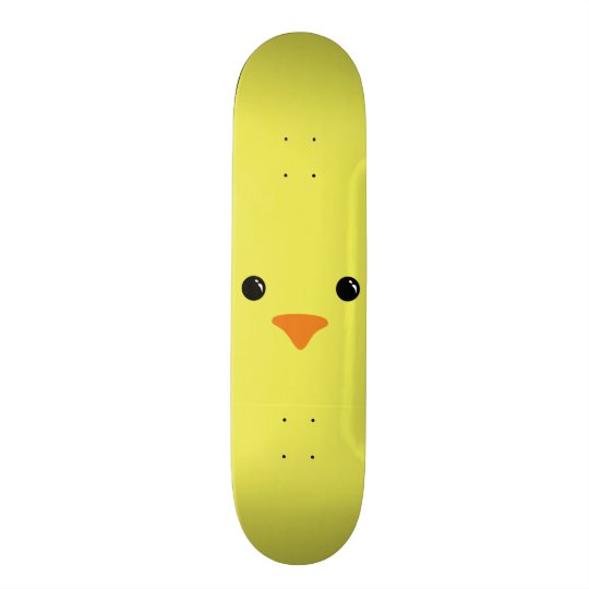 黄色い鶏のかわいい動物の顔のデザイン スケートボード Zazzle Co Jp
