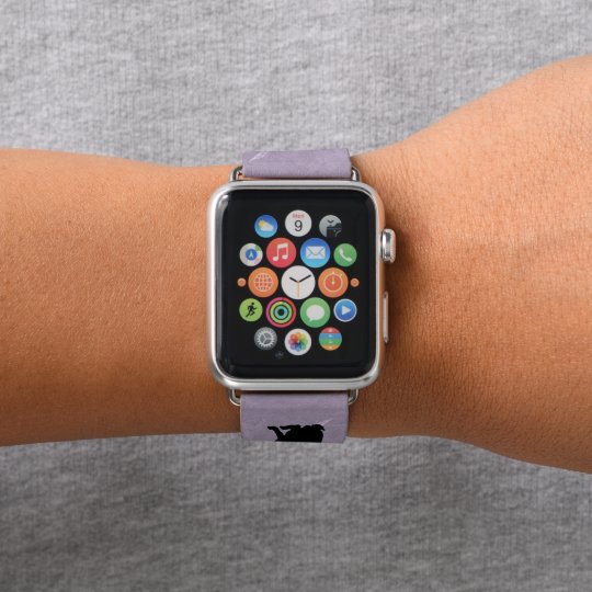 黒いうさぎを着た側面のシルエット Apple Watchバンド Zazzle Co Jp