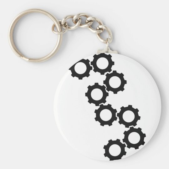 黒いはめば歯車アイコン キーホルダー Zazzle Co Jp