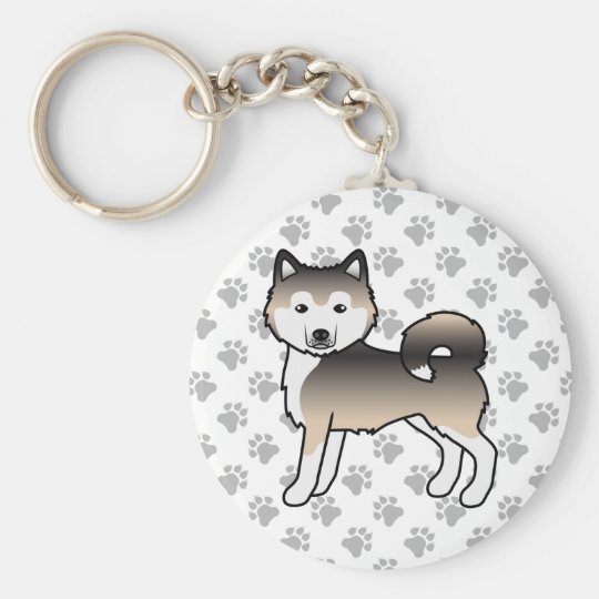 黒いアラスカのマラミュートの可愛い犬と足 キーホルダー Zazzle Co Jp